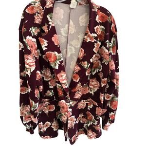 Womens Jacket 3XL Floral Lightweight Vtg Cottagecore Grandmacore